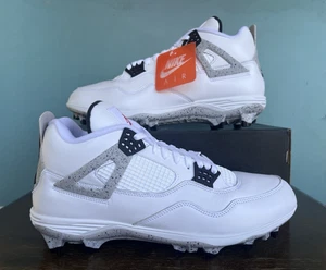Air Jordan 4 Retro TD "White Cement" Tacchetti Calcio Uomo Taglia 15 HQ0207-106 - Foto 1 di 11
