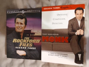 The Rockford Files Season 3 DVD and Monk Season 3 DVD - Imagen 1 de 2