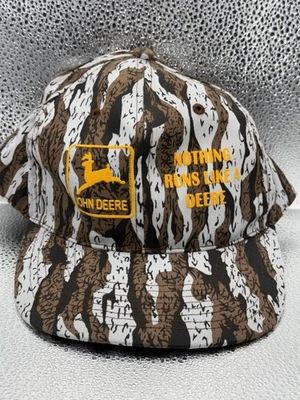 Gorra John Deere de colección espalda a presión marrón camuflaje eslogan bordado para hombre años 90 Foto 1 de 4