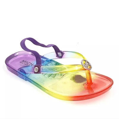 Michael Kors Kids Rainbow Harmony Bubble Kids Jelly Flip Flops NEW - Image 1 of 4