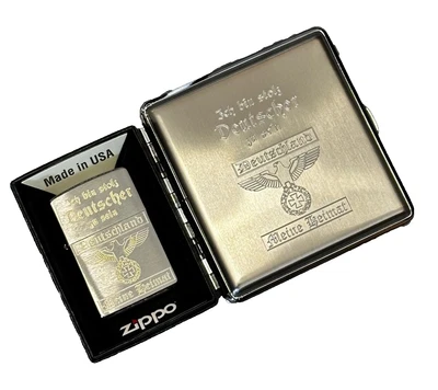 Deutschland Set ZiPPO + Zigaretten Etui + GRATIS GRAVUR auf ZiPPO