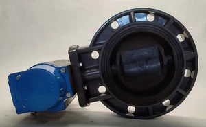 8" Colonial PVC Butterfly Valve V80411ND with Pneumatic Valbia Actuator 82DA1370 - Picture 1 of 12
