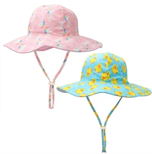 2 Pack Baby Sun Hat for Boys and Girls,Toddler Kids Summer Wide Brim Hats for Ou - Picture 1 of 16