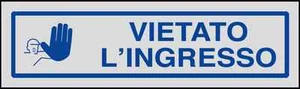 Adesivo segnaletica VIETATO L'INGRESSO 50X165 mm - Imagen 1 de 1