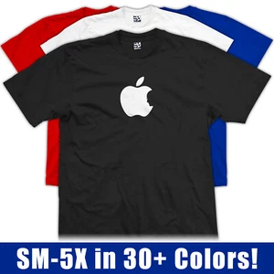 Steve Jobs Tribute T-Shirt | Silhouette Bite Apple Logo RIP Icon Memorial Print  - Picture 1 of 12