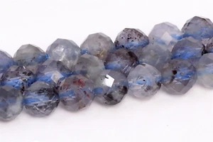 Cuentas sueltas redondas facetadas grado A de iolita azul natural genuino de 4-5 mm 15" - Imagen 1 de 3
