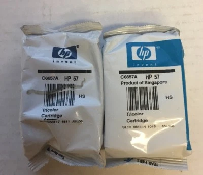 2 New Genuine OEM HP 57 C6657A TriColor Inkjet DeskJet Cartridge Original Sealed - Image 1 of 2