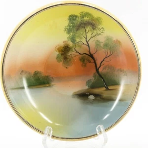 Ciotola Morimura vintage Noritake dipinta a mano made in Japan arte lago dei cigni 8,5" - Foto 1 di 11