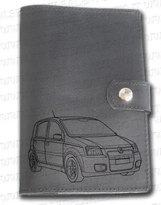 Portadocumenti portalibretto pelle auto Fiat Panda Libro Leather - Picture 1 of 2