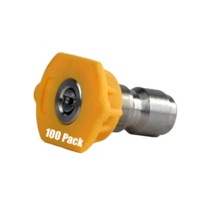 100 Pack Erie Tools Pressure Washer 1/4" Quick Connect 15 Degree 6.0 Nozzles - Picture 1 of 4