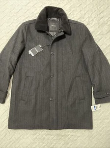 DKNY Men"s Ultra Loft Insulation Premium Fabric Charcoal Wool Blend Coat Size XL - Picture 1 of 12