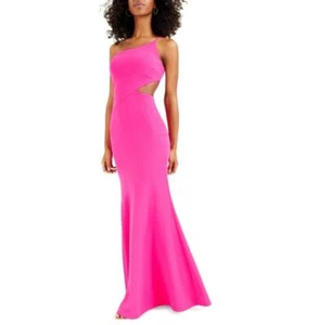 Betsy & Adam Teens Maxi Long Dress Sleeveless Solid One Shoulder K933 - Picture 1 of 6