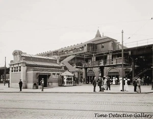 Atlantic Ave. Entrada al metro, Brooklyn, Nueva York - c1915 - impresión fotográfica histórica - Imagen 1 de 1