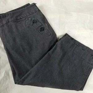 Sandro Womens Capris Size 14 Charcoal Mid Rise Cotton Pockets - Picture 1 of 8