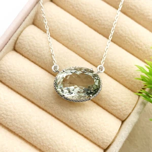 Precioso Colgante Amatista Verde Plata de Ley 925 Regalo de Cumpleaños por Amor - Imagen 1 de 10