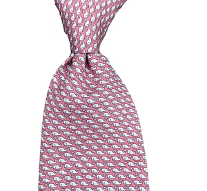Vineyard Vines Men's Silk Necktie Pink Whale Print Corpcore Preppy 90s Academia - Picture 1 of 10