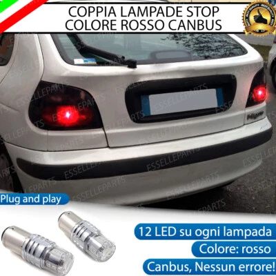 COPPIA LAMPADE LED STOP CANBUS POSTERIORI RENAULT MEGANE MK1 I ROSSO CANBUS - Immagine 1 di 4