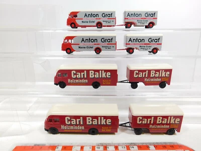 4X Brekina H0 1:87 Rimorchio MB Ackermann Pullmann: Graf+Balke, S.G. #CK830-0,5 - Immagine 1 di 4