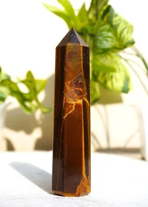 Large 120MM Brown Tiger Eye Stone Obelisk Tower - Picture 1 of 14