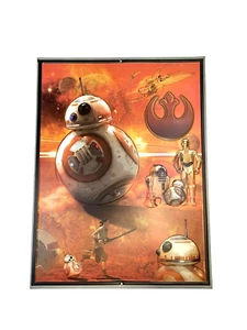 Star Wars - The Force Awakens - BB-8 and Rey Metal Wall Art Sign Poster - Disney - Picture 1 of 12