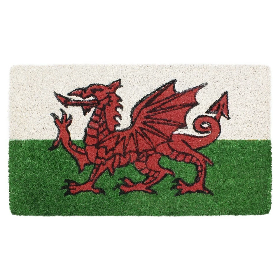 Outdoor Indoor PVC Backed JVL Welsh Dragon Coir Door Mat 40cm X 70cm