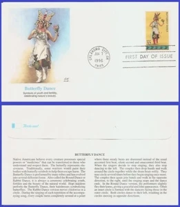 USA5 #3073 U/A FLEETWOOD FDC Butterfly American Indian Dance - Picture 1 of 1
