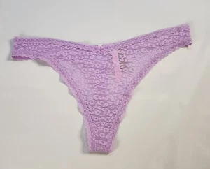Victoria's Secret ROSA Lila Púrpura Leopardo Encaje Tanga Bragas - Talla XL NUEVO CON ETIQUETAS - Imagen 1 de 10