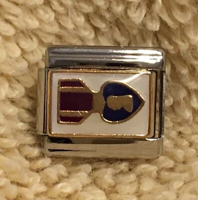 Dije de eslabones modulares italianos corazón púrpura 9 mm para pulsera Foto 1 de 4