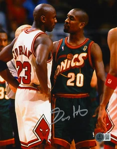 Gary Payton Signed Seattle Supersonics 8x10 Photo Beckett Witness BAS COA #1 - Picture 1 of 1