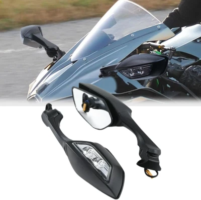 Espejos retrovisores LED intermitente para moto KAWASAKI NINJA ZX-6R ZX-10R H2 Foto 1 de 4