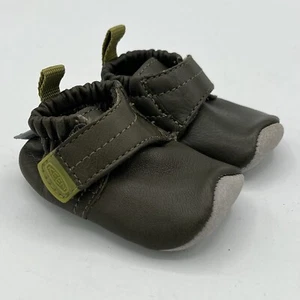 KEEN KIDS Infant Leo Leather Crib Shoes Dark Olive Moss Green Sz 6 Months Baby - Picture 1 of 11