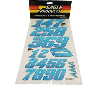 NOS New Vintage Eagle Products Numbers Decal Sheet RC Pan Car Blue - Picture 1 of 6