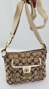 Coach Penelope Signature Jacquard Turnlock Pocket Swingpack Crossbody Bag F45026 - Picture 1 of 16