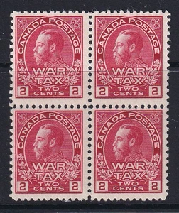 Canada 1915 War Tax Issue #MR2 Block of 4 MH/MNH HICV - Picture 1 of 2