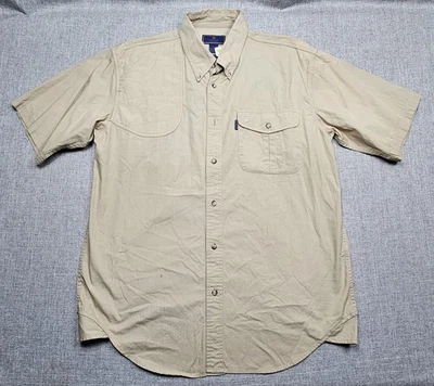 Beretta Shirt Mens Large Khaki Short Sleeve Shooting Hunting Vented Button Down - Image 1 of 4