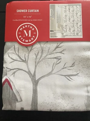 Martha Stewart Navidad Muñeco de Nieve Cortina de Ducha 72x72 In Nuevo Foto 1 de 4