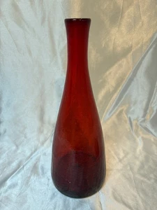 Blenko 920L Winslow Anderson Red Crackle Genie Bottle Decanter (No Stopper) - Picture 1 of 4