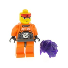 1x LEGO Mini Figurine Exo-Force Ryo Torso Orange Hair Purple Double Head 7706