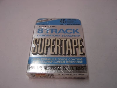 REALISTIC Supertape 8 Track Tape Cartridge 45 Minute Blank Sealed NOS Vintage - Image 1 of 4