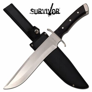 SV-FIX006BK SURVIVOR 15.5" STAINLESS FIXED BLADE + BLACK PAKKAWOOD HANDLE+SHEATH - Picture 1 of 1