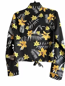 Neu mit Etikett CBR schwarz mehrere Farben Blumenmuster Langarm Knopfleiste Gr. Medium - Bild 1 von 9
