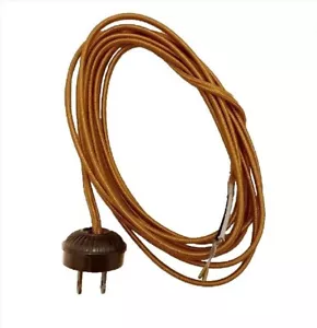 BP Lamp Gold Rayon Lamp Cord Set with Ribbed Style Plug #46863 - Picture 1 of 1