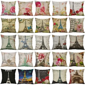 Funda de almohada vintage de la Torre Eiffel de 18 x 18 funda de almohada funda de cojín - Imagen 1 de 30