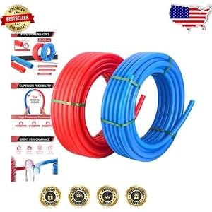 Potable Water 1/2-Inch PEX Pipe with 50 ft Blue & 50 ft Red - Chemical Resistant - Picture 1 of 9