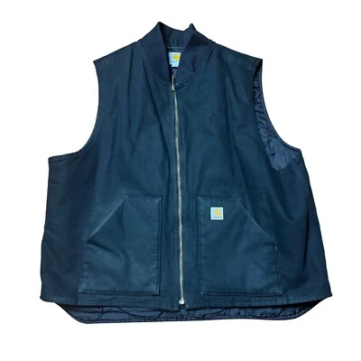 Carhartt Work Vest Quilted Lined Full Zip Utility Outdoor Black 3XL Tall - Image 1 of 4