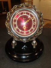 Vintage Majak 11 Jewel Crystal Red/Gold Mantle Clock USSR