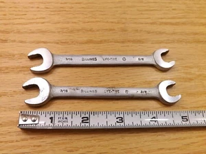 Konvolut 2 alte Vintage Billings Maulschlüssel Nr. L1723 3/8 Zoll Von 7/16 Zoll Werkzeuge - Bild 1 von 9