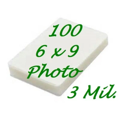 LAMINATING 4 LESS 6 x 9 Half Letter Laminating Pouches Sleeves 100 3 Mil Portrait, Gloss, X-Clear