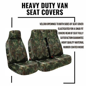 Green Camo Van Seat Covers Fits Vauxhall Vivaro Extra Heavy Duty - Picture 1 of 7