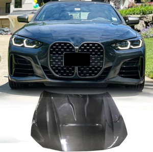 DRY CARBON Front Bumper Hood Bonnet Cover For BMW 4 Series G22 G23 M440i 2021-24 - Picture 1 of 13